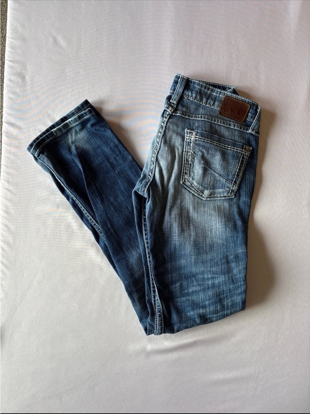 BKE Stella Women's Faded Blue Straight Leg Jeans